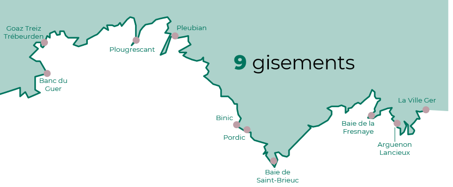Carte des gisements de pêche à pied